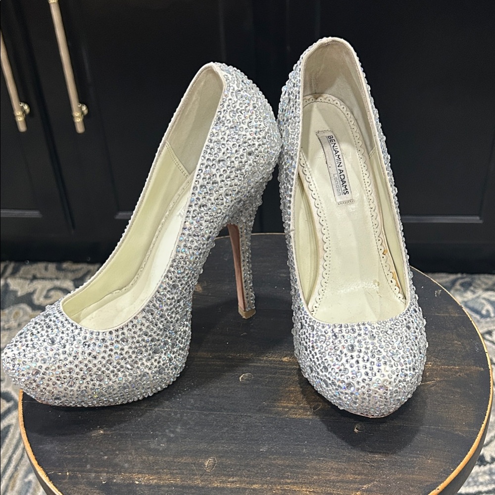 Elegant Silver Embellished Heels